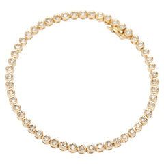 K18YG イエローゴールド ダイヤ1.002ct テニスチェーン ブレスレット レディース 【中古】