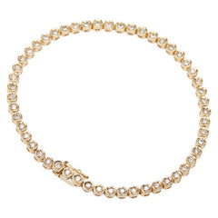 K18YG イエローゴールド ダイヤ1.002ct テニスチェーン ブレスレット レディース 【中古】