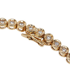 K18YG イエローゴールド ダイヤ1.002ct テニスチェーン ブレスレット レディース 【中古】