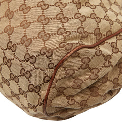 グッチ GGキャンバス ハンドバッグ ショルダーバッグ ２WAY 223974 ブラウン レザー レディース GUCCI 【中古】