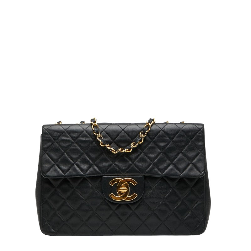 シャネル マトラッセ ココマーク チェーン ショルダーバッグ ブラック ラムスキン レディース CHANEL 【中古】