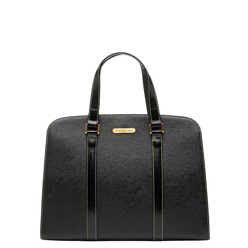 バーバリー ノバチェック ハンドバッグ ブラック レザー レディース BURBERRY 【中古】