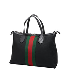 グッチ シェリーライン ハンドバッグ ショルダーバッグ 2WAY 630923 ブラック マルチカラー キャンバス レザー レディース GUCCI 【中古】