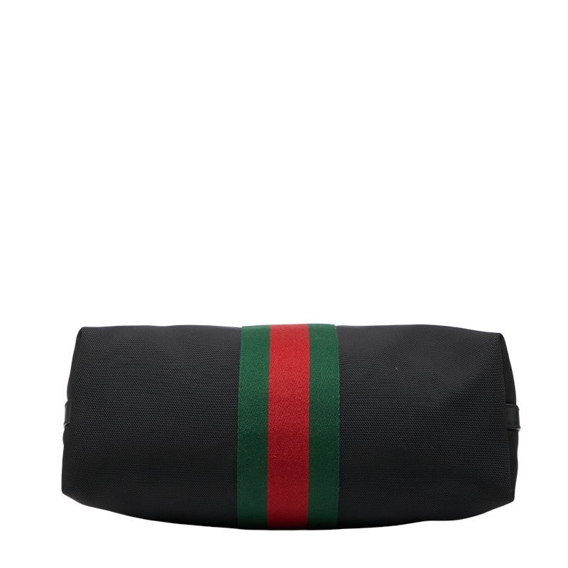 グッチ シェリーライン ハンドバッグ ショルダーバッグ 2WAY 630923 ブラック マルチカラー キャンバス レザー レディース GUCCI 【中古】