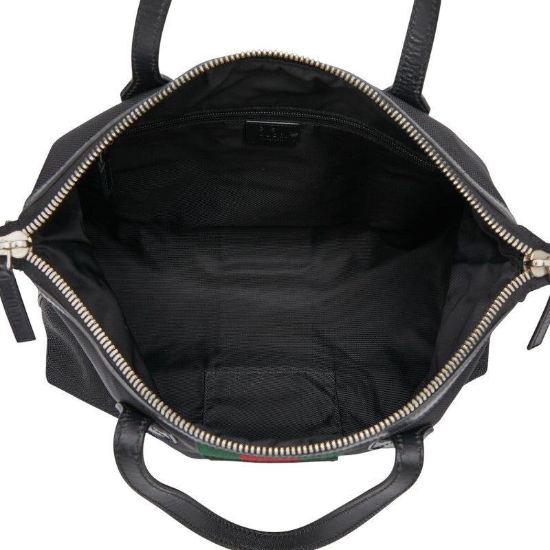 グッチ シェリーライン ハンドバッグ ショルダーバッグ 2WAY 630923 ブラック マルチカラー キャンバス レザー レディース GUCCI 【中古】