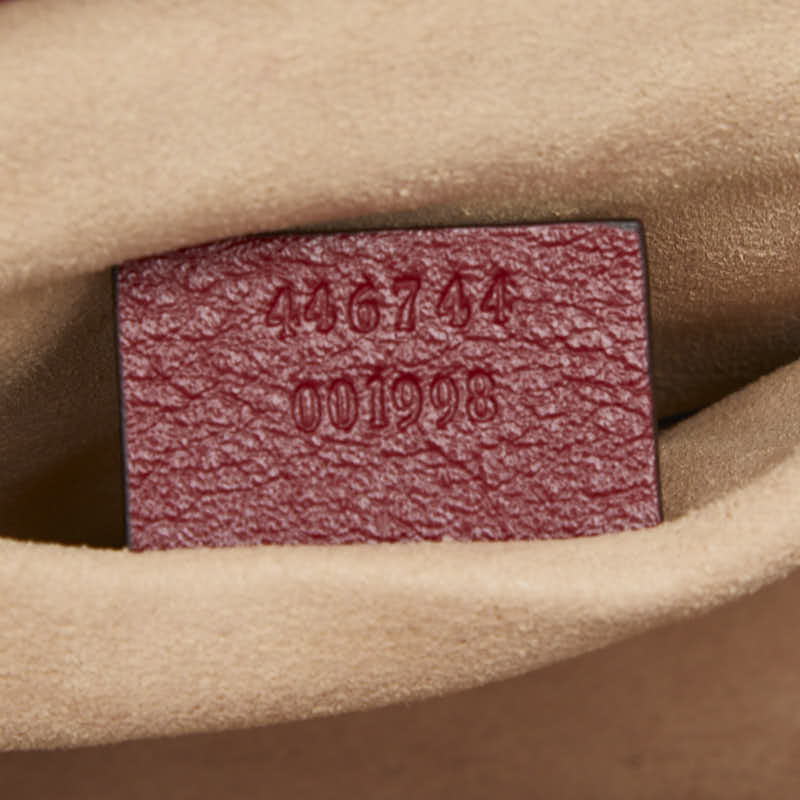 グッチ GGマーモント キルティング チェーン ショルダーバッグ 446744 ベージュ レッド キャンバス レザー レディース GUCCI 【中古】