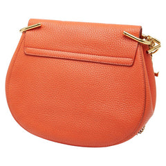 クロエ ドリュー チェーン ショルダーバッグ オレンジ ゴールド レザー レディース Chloe 【中古】