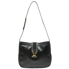グッチ オールドグッチ ショルダーバッグ ブラック レザー レディース GUCCI 【中古】