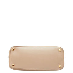 プラダ ガレリア ラージ ハンドバッグ ショルダーバッグ 2WAY 1BA274 ピンクベージュ レザー レディース PRADA 【中古】