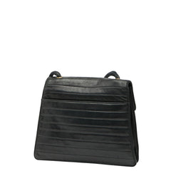 シャネル ココマーク 斜め掛け ショルダーバッグ ブラック ラムスキン レディース CHANEL 【中古】