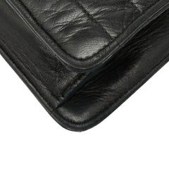 シャネル ココマーク 斜め掛け ショルダーバッグ ブラック ラムスキン レディース CHANEL 【中古】