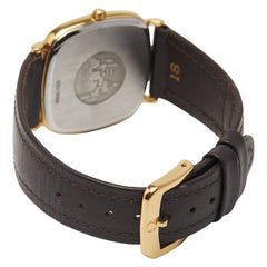 オメガ デビル 腕時計 クオーツ ゴールド文字盤 ステンレススチール レザー レディース OMEGA 【中古】