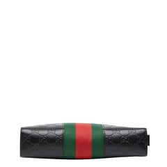 グッチ シェリーライン グッチシマ クラッチバッグ セカンドバッグ 475316 ブラック マルチカラー レザー キャンバス メンズ GUCCI 【中古】