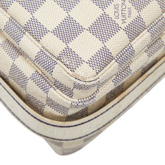 ルイ ヴィトン ダミエ アズール ナヴィグリオ ショルダーバッグ N51189 ホワイト PVC レザー レディース LOUIS VUITTON 【中古】