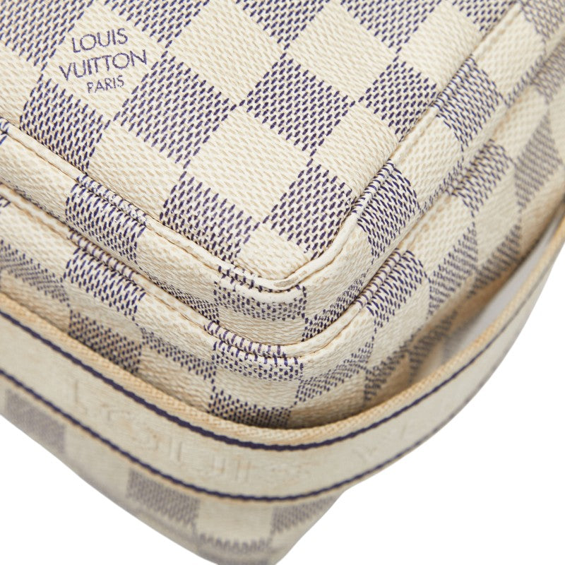 ルイ ヴィトン ダミエ アズール ナヴィグリオ ショルダーバッグ N51189 ホワイト PVC レザー レディース LOUIS VUITTON 【中古】