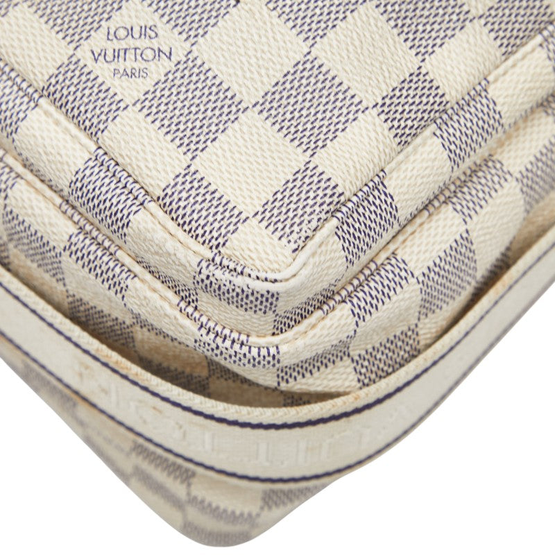 ルイ ヴィトン ダミエ アズール ナヴィグリオ ショルダーバッグ N51189 ホワイト PVC レザー レディース LOUIS VUITTON 【中古】
