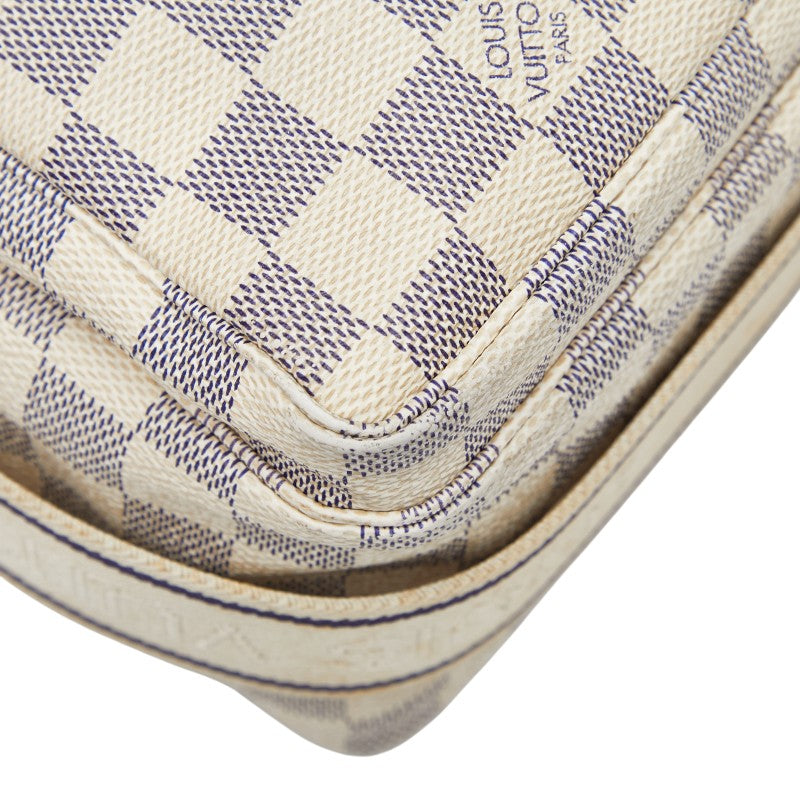 ルイ ヴィトン ダミエ アズール ナヴィグリオ ショルダーバッグ N51189 ホワイト PVC レザー レディース LOUIS VUITTON 【中古】