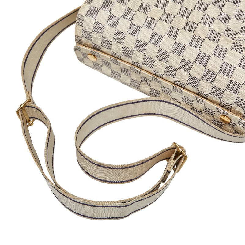ルイ ヴィトン ダミエ アズール ナヴィグリオ ショルダーバッグ N51189 ホワイト PVC レザー レディース LOUIS VUITTON 【中古】