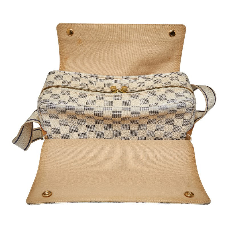 ルイ ヴィトン ダミエ アズール ナヴィグリオ ショルダーバッグ N51189 ホワイト PVC レザー レディース LOUIS VUITTON 【中古】
