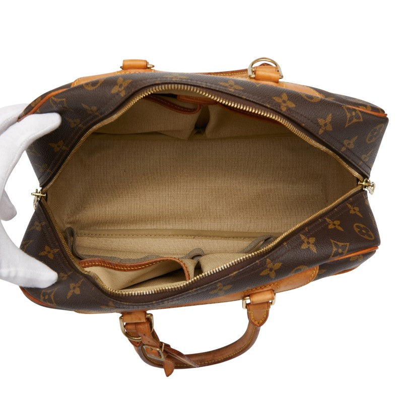 ルイ ヴィトン モノグラム ドーヴィル ハンドバッグ M47270 ブラウン PVC レザー レディース LOUIS VUITTON 【中古】