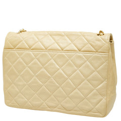 シャネル マトラッセ チェーン ショルダーバッグ ベージュ ラムスキン レディース CHANEL 【中古】