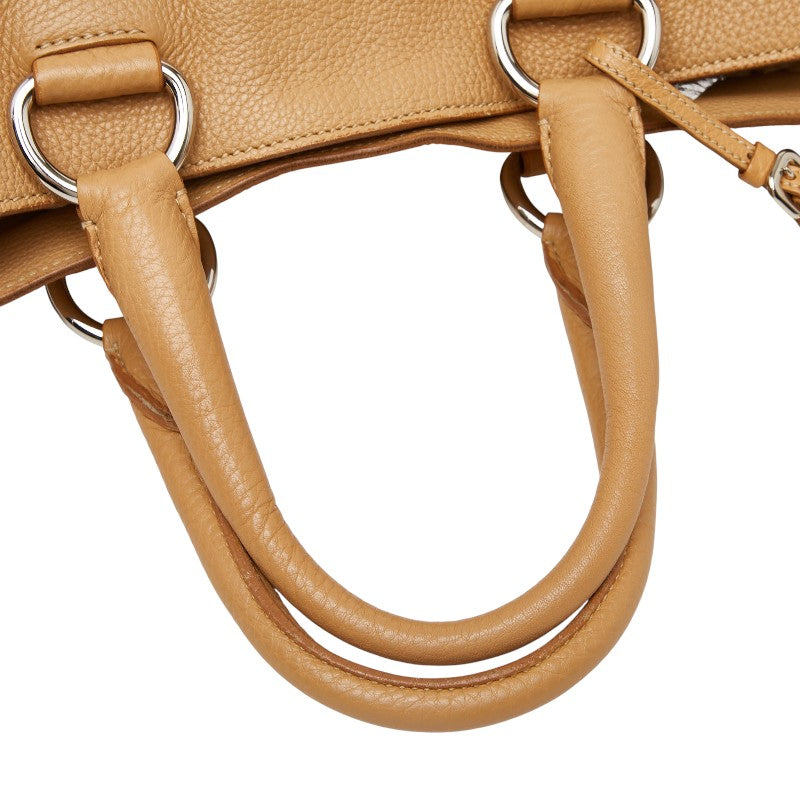 プラダ ハンドバッグ BN1713 ベージュ レザー レディース PRADA 【中古】