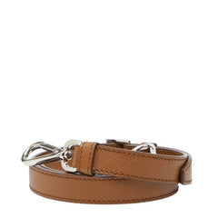 プラダ ショルダーストラップ ブラウン シルバー レザー レディース PRADA 【中古】