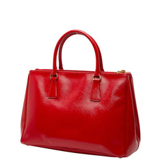 プラダ 三角ロゴプレート ガレリア ハンドバッグ ショルダーバッグ 2WAY BN2274 レッド サフィアーノレザー レディース PRADA 【中古】