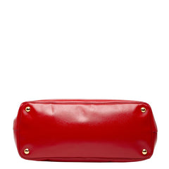 プラダ 三角ロゴプレート ガレリア ハンドバッグ ショルダーバッグ 2WAY BN2274 レッド サフィアーノレザー レディース PRADA 【中古】
