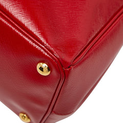 プラダ 三角ロゴプレート ガレリア ハンドバッグ ショルダーバッグ 2WAY BN2274 レッド サフィアーノレザー レディース PRADA 【中古】