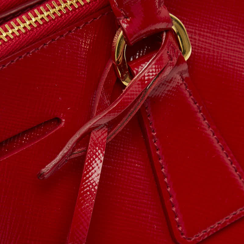 プラダ 三角ロゴプレート ガレリア ハンドバッグ ショルダーバッグ 2WAY BN2274 レッド サフィアーノレザー レディース PRADA 【中古】