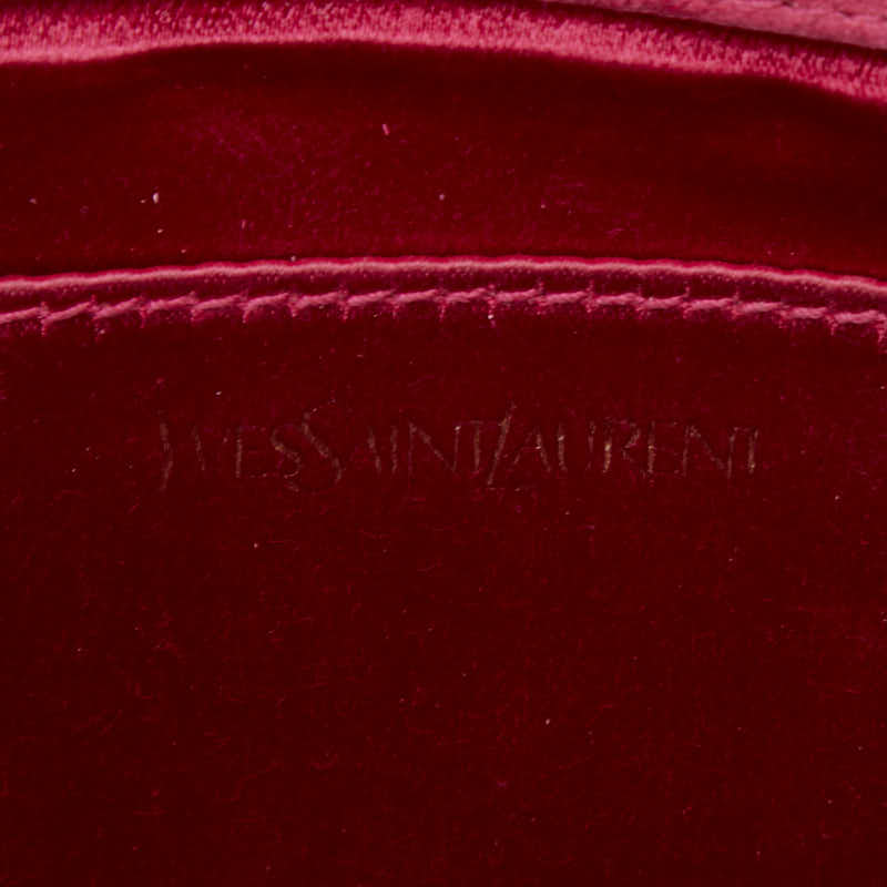 サンローラン ロゴ クラッチバッグ レッド パテントレザー レディース SAINT LAURENT 【中古】