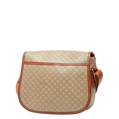 セリーヌ マカダム スターボール ショルダーバッグ ベージュ ブラウン PVC レザー レディース CELINE 【中古】