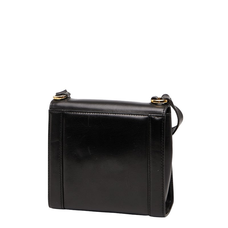 サルヴァトーレフェラガモ ガンチーニ ショルダーバッグ ブラック レザー レディース Salvatore Ferragamo 【中古】