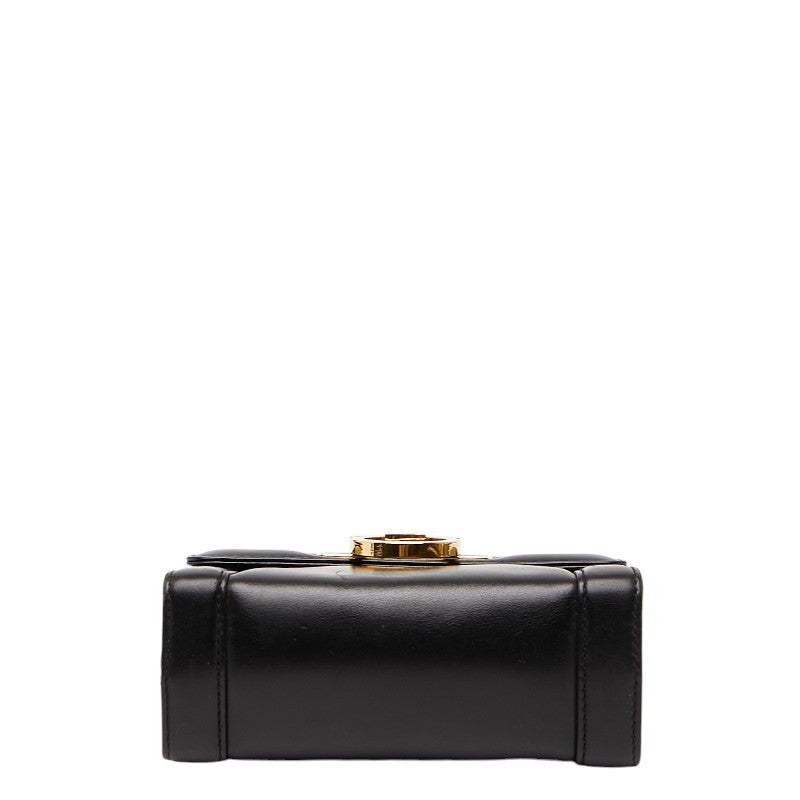 サルヴァトーレフェラガモ ガンチーニ ショルダーバッグ ブラック レザー レディース Salvatore Ferragamo 【中古】