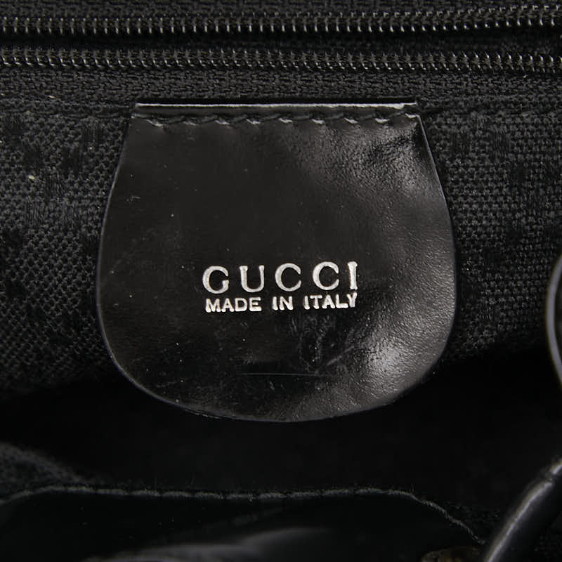 グッチ バンブー ミニリュック バックパック 003.1998.0030 ブラック ナイロン レザー レディース GUCCI 【中古】