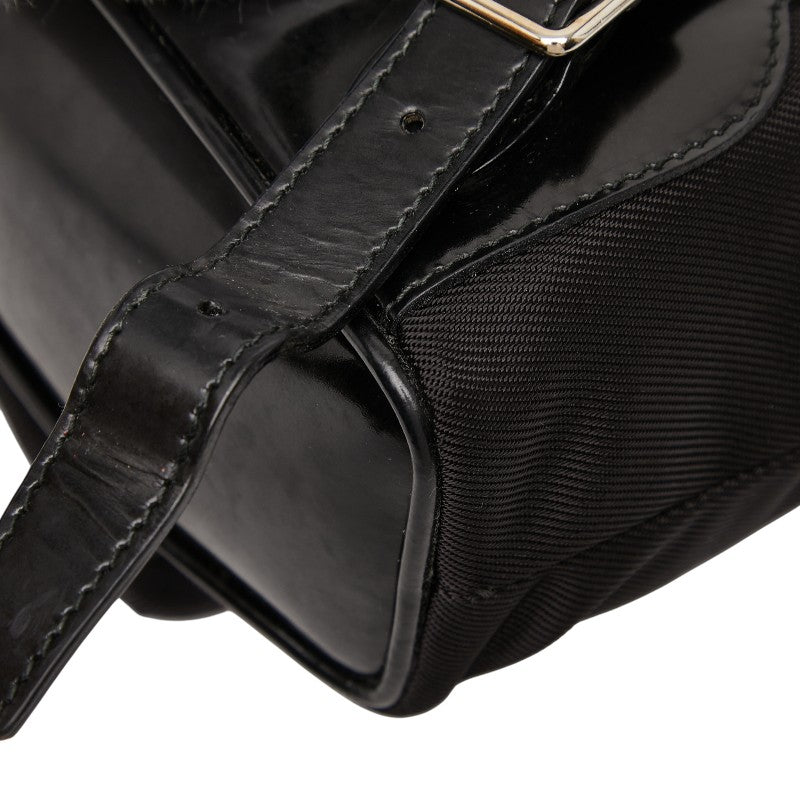 グッチ バンブー ミニリュック バックパック 003.1998.0030 ブラック ナイロン レザー レディース GUCCI 【中古】