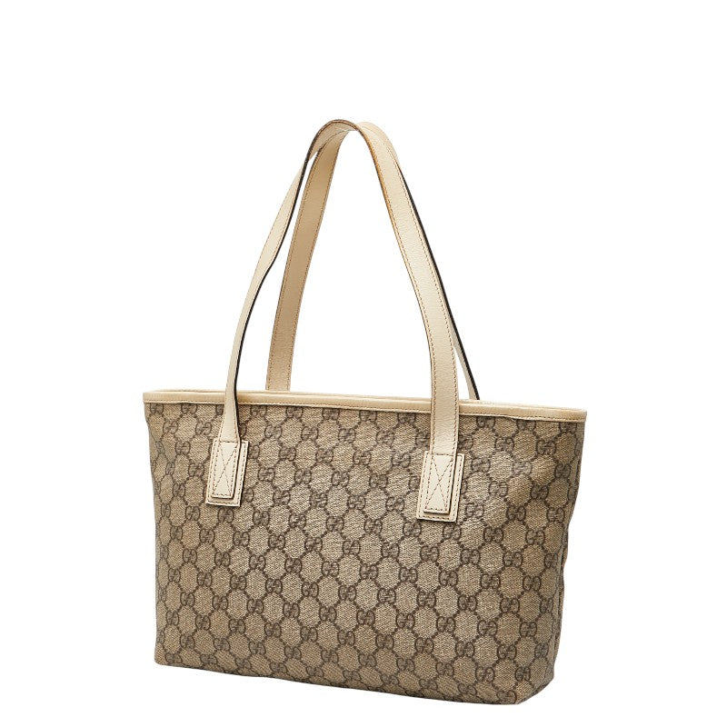 グッチ GGスプリーム ハンドバッグ トートバッグ 211138 ベージュ アイボリー PVC レザー レディース GUCCI 【中古】