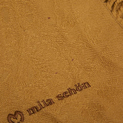 マリクレール ロゴ刺繍 マフラー ブラウン ウール レディース mariclaire 【中古】