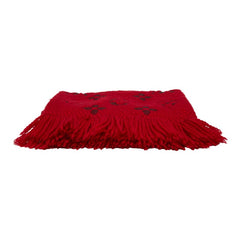 ルイ ヴィトン モノグラム エシャルプ ロゴマニア マフラー M72432 レッド ウール シルク レディース LOUIS VUITTON 【中古】