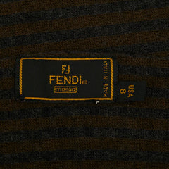 フェンディ ズッカ マフラー ブラウン グレー ウール レディース FENDI 【中古】