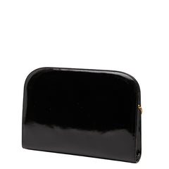 サルヴァトーレフェラガモ ガンチーニ チェーン ショルダーバッグ ブラック エナメル レザー レディース Salvatore Ferragamo 【中古】