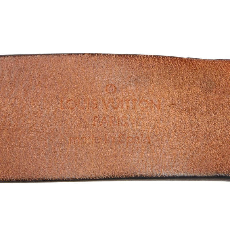 ルイ ヴィトン ダミエ サンチュール キャレ ベルト M6802 ブラウン ゴールド PVC メッキ メンズ LOUIS VUITTON 【中古】