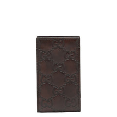 グッチ グッチシマ ネックポーチ フォンホルダー 125848 ダークブラウン レザー レディース GUCCI 【中古】