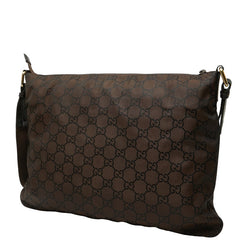 グッチ GGナイロン 斜め掛け ショルダーバッグ メッセンジャーバッグ 190628 ブラウン ナイロン レザー メンズ GUCCI 【中古】