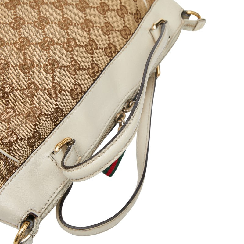 グッチ GGキャンバス メイフェア トートバッグ ショルダーバッグ 2WAY 269894 ベージュ アイボリー キャンバス レザー レディース GUCCI 【中古】