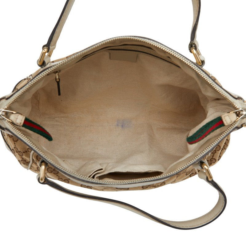 グッチ GGキャンバス メイフェア トートバッグ ショルダーバッグ 2WAY 269894 ベージュ アイボリー キャンバス レザー レディース GUCCI 【中古】