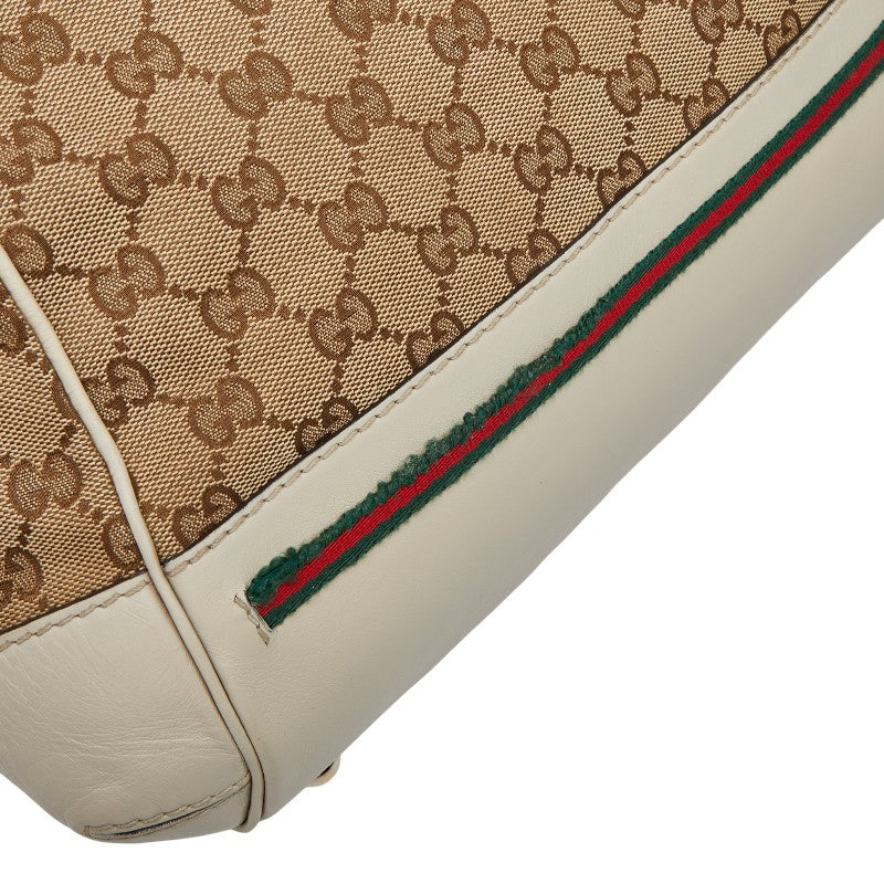 グッチ GGキャンバス メイフェア トートバッグ ショルダーバッグ 2WAY 269894 ベージュ アイボリー キャンバス レザー レディース GUCCI 【中古】