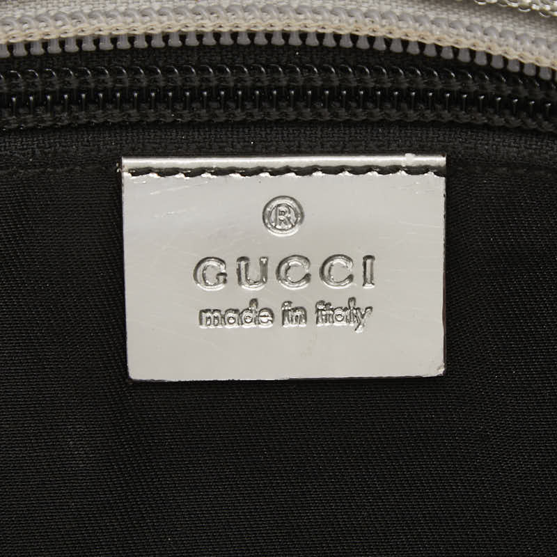 グッチ GGキャンバス シェリーライン 斜め掛け ショルダーバッグ 189749 シルバー キャンバス レザー レディース GUCCI 【中古】