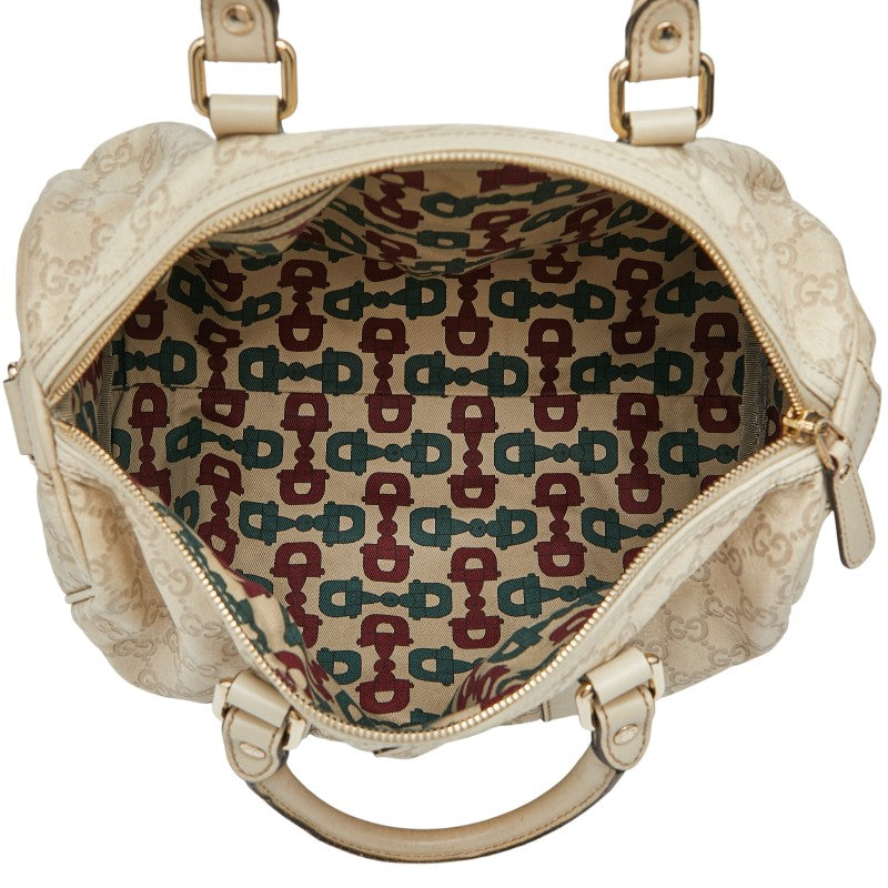 グッチ グッチシマ ハンドバッグ 193603 アイボリー レザー レディース GUCCI 【中古】